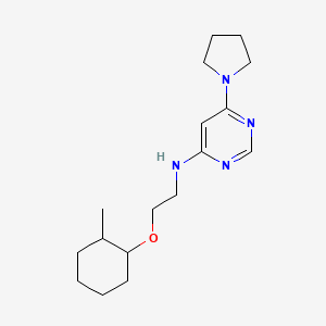 molecular formula C17H28N4O B6774561 N-[2-(2-methylcyclohexyl)oxyethyl]-6-pyrrolidin-1-ylpyrimidin-4-amine 