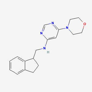 molecular formula C18H22N4O B6774571 N-(2,3-dihydro-1H-inden-1-ylmethyl)-6-morpholin-4-ylpyrimidin-4-amine 
