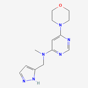 molecular formula C13H18N6O B6774576 N-methyl-6-morpholin-4-yl-N-(1H-pyrazol-5-ylmethyl)pyrimidin-4-amine 