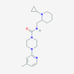 molecular formula C20H31N5O B6774588 N-[(1-cyclopropylpiperidin-2-yl)methyl]-4-(4-methylpyridin-2-yl)piperazine-1-carboxamide 