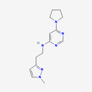 molecular formula C14H20N6 B6774605 N-[2-(1-methylpyrazol-3-yl)ethyl]-6-pyrrolidin-1-ylpyrimidin-4-amine 