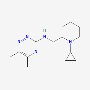 molecular formula C14H23N5 B6774611 N-[(1-cyclopropylpiperidin-2-yl)methyl]-5,6-dimethyl-1,2,4-triazin-3-amine 