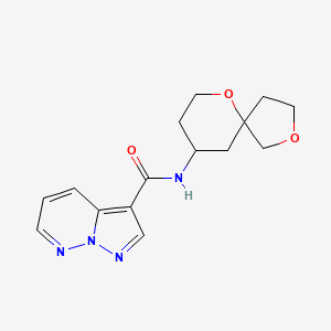 molecular formula C15H18N4O3 B6774670 N-(2,6-dioxaspiro[4.5]decan-9-yl)pyrazolo[1,5-b]pyridazine-3-carboxamide 