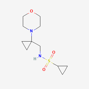 molecular formula C11H20N2O3S B6774739 N-[(1-morpholin-4-ylcyclopropyl)methyl]cyclopropanesulfonamide 