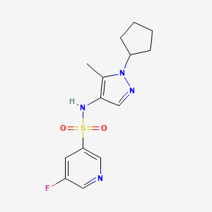 molecular formula C14H17FN4O2S B6774767 N-(1-cyclopentyl-5-methylpyrazol-4-yl)-5-fluoropyridine-3-sulfonamide 