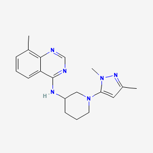 molecular formula C19H24N6 B6774873 N-[1-(2,5-dimethylpyrazol-3-yl)piperidin-3-yl]-8-methylquinazolin-4-amine 