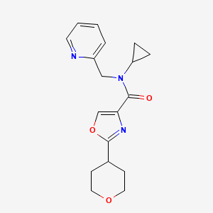 molecular formula C18H21N3O3 B6774888 N-cyclopropyl-2-(oxan-4-yl)-N-(pyridin-2-ylmethyl)-1,3-oxazole-4-carboxamide 