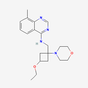 molecular formula C20H28N4O2 B6774900 N-[(3-ethoxy-1-morpholin-4-ylcyclobutyl)methyl]-8-methylquinazolin-4-amine 