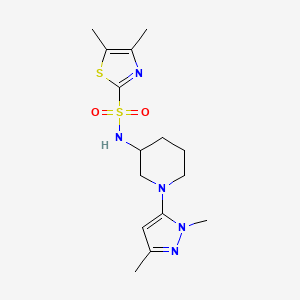 molecular formula C15H23N5O2S2 B6774960 N-[1-(2,5-dimethylpyrazol-3-yl)piperidin-3-yl]-4,5-dimethyl-1,3-thiazole-2-sulfonamide 