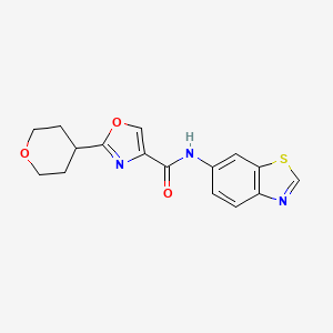 molecular formula C16H15N3O3S B6774982 N-(1,3-benzothiazol-6-yl)-2-(oxan-4-yl)-1,3-oxazole-4-carboxamide 