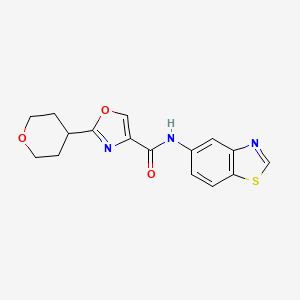 molecular formula C16H15N3O3S B6774995 N-(1,3-benzothiazol-5-yl)-2-(oxan-4-yl)-1,3-oxazole-4-carboxamide 