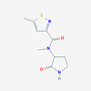 molecular formula C10H13N3O2S B6775043 N,5-dimethyl-N-(2-oxopyrrolidin-3-yl)-1,2-thiazole-3-carboxamide 
