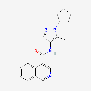 molecular formula C19H20N4O B6775245 N-(1-cyclopentyl-5-methylpyrazol-4-yl)isoquinoline-4-carboxamide 