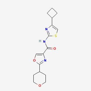 molecular formula C16H19N3O3S B6775258 N-(4-cyclobutyl-1,3-thiazol-2-yl)-2-(oxan-4-yl)-1,3-oxazole-4-carboxamide 
