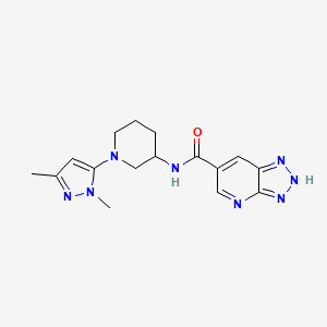 molecular formula C16H20N8O B6775259 N-[1-(2,5-dimethylpyrazol-3-yl)piperidin-3-yl]-2H-triazolo[4,5-b]pyridine-6-carboxamide 