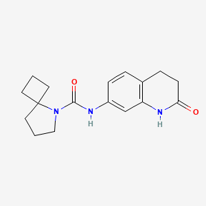 molecular formula C17H21N3O2 B6775368 N-(2-oxo-3,4-dihydro-1H-quinolin-7-yl)-5-azaspiro[3.4]octane-5-carboxamide 