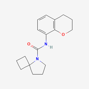 molecular formula C17H22N2O2 B6775380 N-(3,4-dihydro-2H-chromen-8-yl)-5-azaspiro[3.4]octane-5-carboxamide 