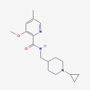 molecular formula C17H25N3O2 B6775406 N-[(1-cyclopropylpiperidin-4-yl)methyl]-3-methoxy-5-methylpyridine-2-carboxamide 
