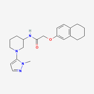 molecular formula C21H28N4O2 B6775427 N-[1-(2-methylpyrazol-3-yl)piperidin-3-yl]-2-(5,6,7,8-tetrahydronaphthalen-2-yloxy)acetamide 