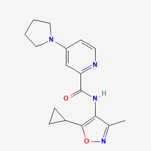 molecular formula C17H20N4O2 B6775589 N-(5-cyclopropyl-3-methyl-1,2-oxazol-4-yl)-4-pyrrolidin-1-ylpyridine-2-carboxamide 