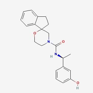 molecular formula C21H24N2O3 B6775868 N-[(1S)-1-(3-hydroxyphenyl)ethyl]spiro[1,2-dihydroindene-3,2'-morpholine]-4'-carboxamide 