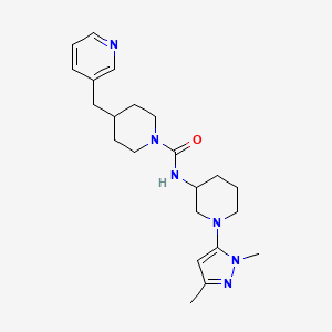 molecular formula C22H32N6O B6775875 N-[1-(2,5-dimethylpyrazol-3-yl)piperidin-3-yl]-4-(pyridin-3-ylmethyl)piperidine-1-carboxamide 