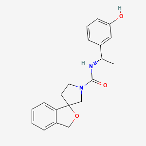 molecular formula C20H22N2O3 B6775883 N-[(1S)-1-(3-hydroxyphenyl)ethyl]spiro[1H-2-benzofuran-3,3'-pyrrolidine]-1'-carboxamide 