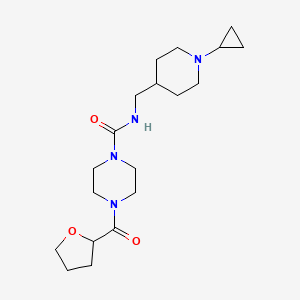 molecular formula C19H32N4O3 B6775890 N-[(1-cyclopropylpiperidin-4-yl)methyl]-4-(oxolane-2-carbonyl)piperazine-1-carboxamide 