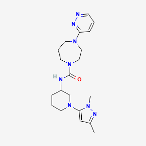 molecular formula C20H30N8O B6775912 N-[1-(2,5-dimethylpyrazol-3-yl)piperidin-3-yl]-4-pyridazin-3-yl-1,4-diazepane-1-carboxamide 