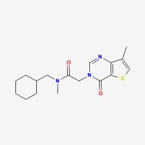 molecular formula C17H23N3O2S B6775946 N-(cyclohexylmethyl)-N-methyl-2-(7-methyl-4-oxothieno[3,2-d]pyrimidin-3-yl)acetamide 