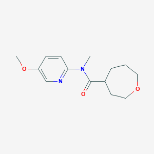 molecular formula C14H20N2O3 B6776099 N-(5-methoxypyridin-2-yl)-N-methyloxepane-4-carboxamide 