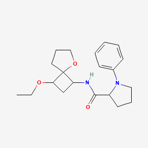 molecular formula C20H28N2O3 B6776103 N-(3-ethoxy-5-oxaspiro[3.4]octan-1-yl)-1-phenylpyrrolidine-2-carboxamide 