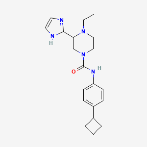 molecular formula C20H27N5O B6776186 N-(4-cyclobutylphenyl)-4-ethyl-3-(1H-imidazol-2-yl)piperazine-1-carboxamide 