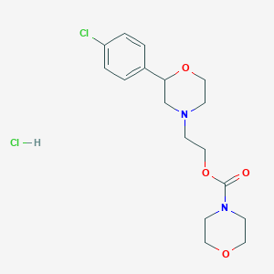 molecular formula C17H24Cl2N2O4 B067762 4-Morpholinecarboxylic acid, 2-(2-(4-chlorophenyl)-4-morpholinyl)ethyl ester, monohydrochloride CAS No. 185759-16-4