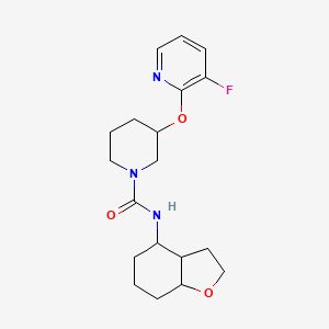 molecular formula C19H26FN3O3 B6776256 N-(2,3,3a,4,5,6,7,7a-octahydro-1-benzofuran-4-yl)-3-(3-fluoropyridin-2-yl)oxypiperidine-1-carboxamide 
