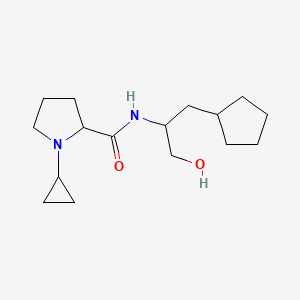 molecular formula C16H28N2O2 B6776373 N-(1-cyclopentyl-3-hydroxypropan-2-yl)-1-cyclopropylpyrrolidine-2-carboxamide 
