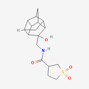 molecular formula C17H23NO4S B6776466 N-[(8-hydroxy-8-pentacyclo[5.4.0.02,6.03,10.05,9]undecanyl)methyl]-1,1-dioxothiolane-3-carboxamide 