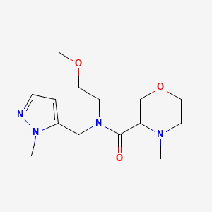 molecular formula C14H24N4O3 B6776484 N-(2-methoxyethyl)-4-methyl-N-[(2-methylpyrazol-3-yl)methyl]morpholine-3-carboxamide 