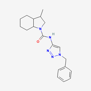 molecular formula C19H25N5O B6776531 N-(1-benzyltriazol-4-yl)-3-methyl-2,3,3a,4,5,6,7,7a-octahydroindole-1-carboxamide 