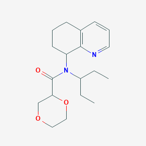 molecular formula C19H28N2O3 B6776576 N-pentan-3-yl-N-(5,6,7,8-tetrahydroquinolin-8-yl)-1,4-dioxane-2-carboxamide 