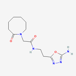 molecular formula C13H21N5O3 B6776588 N-[2-(5-amino-1,3,4-oxadiazol-2-yl)ethyl]-2-(2-oxoazocan-1-yl)acetamide 