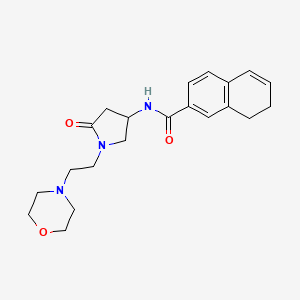 molecular formula C21H27N3O3 B6776636 N-[1-(2-morpholin-4-ylethyl)-5-oxopyrrolidin-3-yl]-7,8-dihydronaphthalene-2-carboxamide 