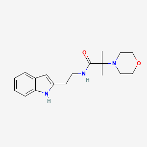 molecular formula C18H25N3O2 B6776652 N-[2-(1H-indol-2-yl)ethyl]-2-methyl-2-morpholin-4-ylpropanamide 