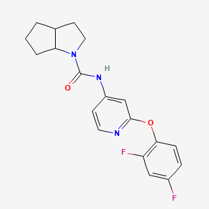 molecular formula C19H19F2N3O2 B6776816 N-[2-(2,4-difluorophenoxy)pyridin-4-yl]-3,3a,4,5,6,6a-hexahydro-2H-cyclopenta[b]pyrrole-1-carboxamide 