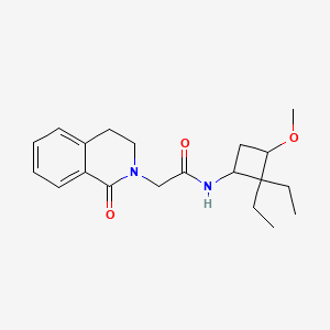 molecular formula C20H28N2O3 B6776817 N-(2,2-diethyl-3-methoxycyclobutyl)-2-(1-oxo-3,4-dihydroisoquinolin-2-yl)acetamide 