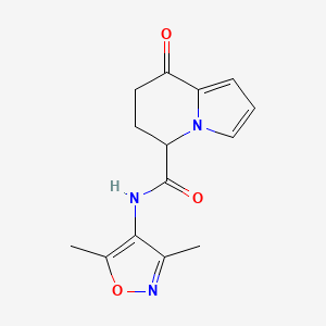 molecular formula C14H15N3O3 B6776969 N-(3,5-dimethyl-1,2-oxazol-4-yl)-8-oxo-6,7-dihydro-5H-indolizine-5-carboxamide 