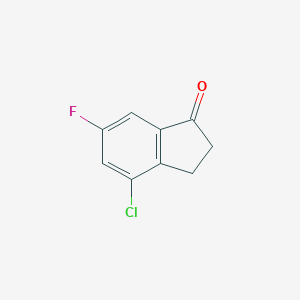 molecular formula C9H6ClFO B067770 4-Chloro-6-fluoroindan-1-one CAS No. 166250-01-7