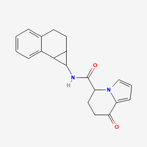 molecular formula C20H20N2O2 B6777005 N-(1a,2,3,7b-tetrahydro-1H-cyclopropa[a]naphthalen-1-yl)-8-oxo-6,7-dihydro-5H-indolizine-5-carboxamide 