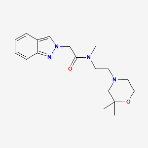 molecular formula C18H26N4O2 B6777094 N-[2-(2,2-dimethylmorpholin-4-yl)ethyl]-2-indazol-2-yl-N-methylacetamide 