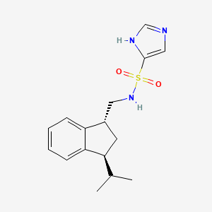 molecular formula C16H21N3O2S B6777243 N-[[(1R,3S)-3-propan-2-yl-2,3-dihydro-1H-inden-1-yl]methyl]-1H-imidazole-5-sulfonamide 